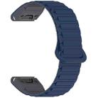 For Garmin Fenix 8 43mm Dual Color Magnetic Buckle 20mm Quick Release Silicone Watch Band(Blue+Gray) - 3