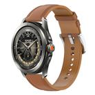 For Xiaomi Watch S4 Sport Stainless Steel Quick Release Buckle 22mm Genuine Leather Watch Band(Light Brown) - 1