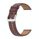 For Xiaomi Watch S4 Sport Stainless Steel Quick Release Buckle 22mm Genuine Leather Watch Band(Dark Brown) - 3