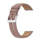 For Huawei Watch GT 4 46mm Stainless Steel Quick Release Buckle 22mm Genuine Leather Watch Band(Dark Pink) - 3