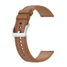 For Huawei Watch GT 4 46mm Stainless Steel Quick Release Buckle 22mm Genuine Leather Watch Band(Light Brown) - 3