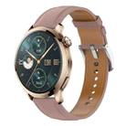 For Honor Watch 4 Pro Stainless Steel Quick Release Buckle 22mm Genuine Leather Watch Band(Dark Pink) - 1