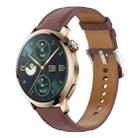 For Honor Watch 4 Pro Stainless Steel Quick Release Buckle 22mm Genuine Leather Watch Band(Dark Brown) - 1