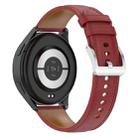 For Amazfit Bip 5 / GTR 4 / GTR 3 22mm Stainless Steel Quick Release Buckle Genuine Leather Watch Band(Red) - 2