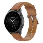 For Amazfit Bip 5 / GTR 4 / GTR 3 22mm Stainless Steel Quick Release Buckle Genuine Leather Watch Band(Light Brown) - 1