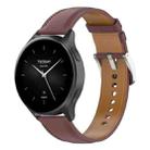 For Amazfit Bip 5 / GTR 4 / GTR 3 22mm Stainless Steel Quick Release Buckle Genuine Leather Watch Band(Dark Brown) - 1