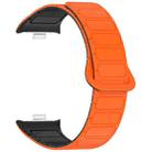 For Xiaomi Smart Band 9 Pro Dual Color Strong Magnetic Buckle Silicone Watch Band(Orange Black) - 3