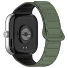 For Xiaomi Smart Band 9 Pro / 8 Pro Dual Color Strong Magnetic Buckle Silicone Watch Band(Army Green Black) - 2