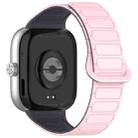 For Xiaomi Smart Band 9 Pro / 8 Pro Dual Color Strong Magnetic Buckle Silicone Watch Band(Light Pink Gray) - 2