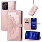 For HMD Skyline Mandala Flower Embossed Leather Phone Case(Rose Gold) - 1