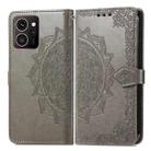 For HMD Skyline Mandala Flower Embossed Leather Phone Case(Gray) - 2