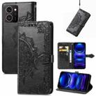 For HMD Skyline Mandala Flower Embossed Leather Phone Case(Black) - 1