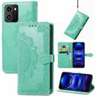 For HMD Skyline Mandala Flower Embossed Leather Phone Case(Green) - 1