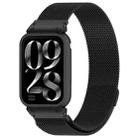 For Xiaomi Smart Band 9 Pro Metal Frame Integrated Milan Magnetic Stainless Steel Watch Band(Black) - 1