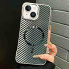 For iPhone 15 Plus AG Carbon Fiber Frameless MagSafe Phone Case(Black) - 1