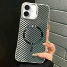 For iPhone 16 Plus AG Carbon Fiber Frameless MagSafe Phone Case(Black) - 1