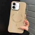 For iPhone 16 Plus AG Carbon Fiber Frameless MagSafe Phone Case(Gold) - 1