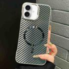 For iPhone 16 AG Carbon Fiber Frameless MagSafe Phone Case(Black) - 1