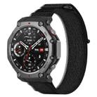 For Amazfit T-Rex 3 Two Tone Nylon Hook and Loop Fastener Watch Band(Black Gray) - 1