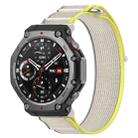 For Amazfit T-Rex 3 Two Tone Nylon Hook and Loop Fastener Watch Band(Yellow Gray) - 1