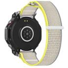 For Amazfit T-Rex 3 Two Tone Nylon Hook and Loop Fastener Watch Band(Yellow Gray) - 2