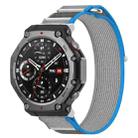 For Amazfit T-Rex 3 Two Tone Nylon Hook and Loop Fastener Watch Band(Blue Gray) - 1