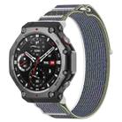 For Amazfit T-Rex 3 Two Tone Nylon Hook and Loop Fastener Watch Band(Green Gray) - 1