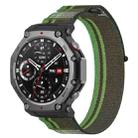 For Amazfit T-Rex 3 Two Tone Nylon Hook and Loop Fastener Watch Band(Blackish Green) - 1