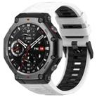 For Amazfit T-Rex 3 Two Tone Needle Buckle Silicone Watch Band(White Black) - 1