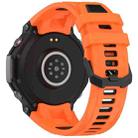 For Amazfit T-Rex 3 Two Tone Needle Buckle Silicone Watch Band(Orange Black) - 2