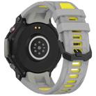 For Amazfit T-Rex 3 Two Tone Needle Buckle Silicone Watch Band(Gray Yellow) - 2