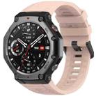 For Amazfit T-Rex 3 Solid Color Needle Buckle Silicone Watch Band(Pink) - 1