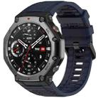 For Amazfit T-Rex 3 Solid Color Needle Buckle Silicone Watch Band(Dark Blue) - 1