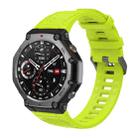 For Amazfit T-Rex 3 Solid Color Needle Buckle Silicone Watch Band(Green) - 1