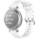 For Garmin Lily 2 Active Quick Release Silver Buckle Silicone Watch Band Wristband(White) - 1