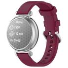 For Garmin Lily 2 Active Quick Release Silver Buckle Silicone Watch Band Wristband(Wine Red) - 1