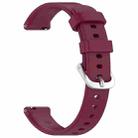 For Garmin Lily 2 Active Quick Release Silver Buckle Silicone Watch Band Wristband(Wine Red) - 3