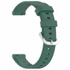 For Garmin Lily 2 Active Quick Release Silver Buckle Silicone Watch Band Wristband(Dark Green) - 3