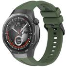 For Huawei Watch GT 5 Pro 46mm Black Steel Buckle Liquid Silicone Watch Band(Dark Green) - 1