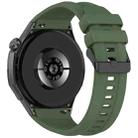 For Huawei Watch GT 5 Pro 46mm Black Steel Buckle Liquid Silicone Watch Band(Dark Green) - 2