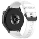 For Huawei Watch GT 5 Pro 46mm Black Steel Buckle Liquid Silicone Watch Band(White) - 2