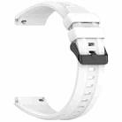 For Huawei Watch GT 5 Pro 46mm Black Steel Buckle Liquid Silicone Watch Band(White) - 3