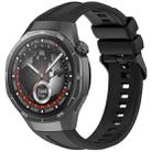 For Huawei Watch GT 5 Pro 46mm Black Steel Buckle Liquid Silicone Watch Band(Black) - 1