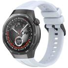 For Huawei Watch GT 5 Pro 46mm Black Steel Buckle Liquid Silicone Watch Band(Light Blue) - 1