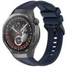 For Huawei Watch GT 5 Pro 46mm Black Steel Buckle Liquid Silicone Watch Band(Ink Blue) - 1
