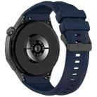 For Huawei Watch GT 5 Pro 46mm Black Steel Buckle Liquid Silicone Watch Band(Ink Blue) - 2