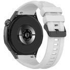 For Huawei Watch GT 5 Pro 46mm Black Steel Buckle Liquid Silicone Watch Band(Coconut Gray) - 2