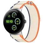For Google Pixel Watch 3 41mm Nylon Woven Hook and Loop Fastener Watch Band(Orange Creamy White) - 1