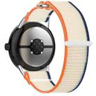 For Google Pixel Watch 3 41mm Nylon Woven Hook and Loop Fastener Watch Band(Orange Creamy White) - 2