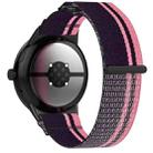 For Google Pixel Watch 3 41mm Nylon Woven Hook and Loop Fastener Watch Band(Pink Purple) - 2